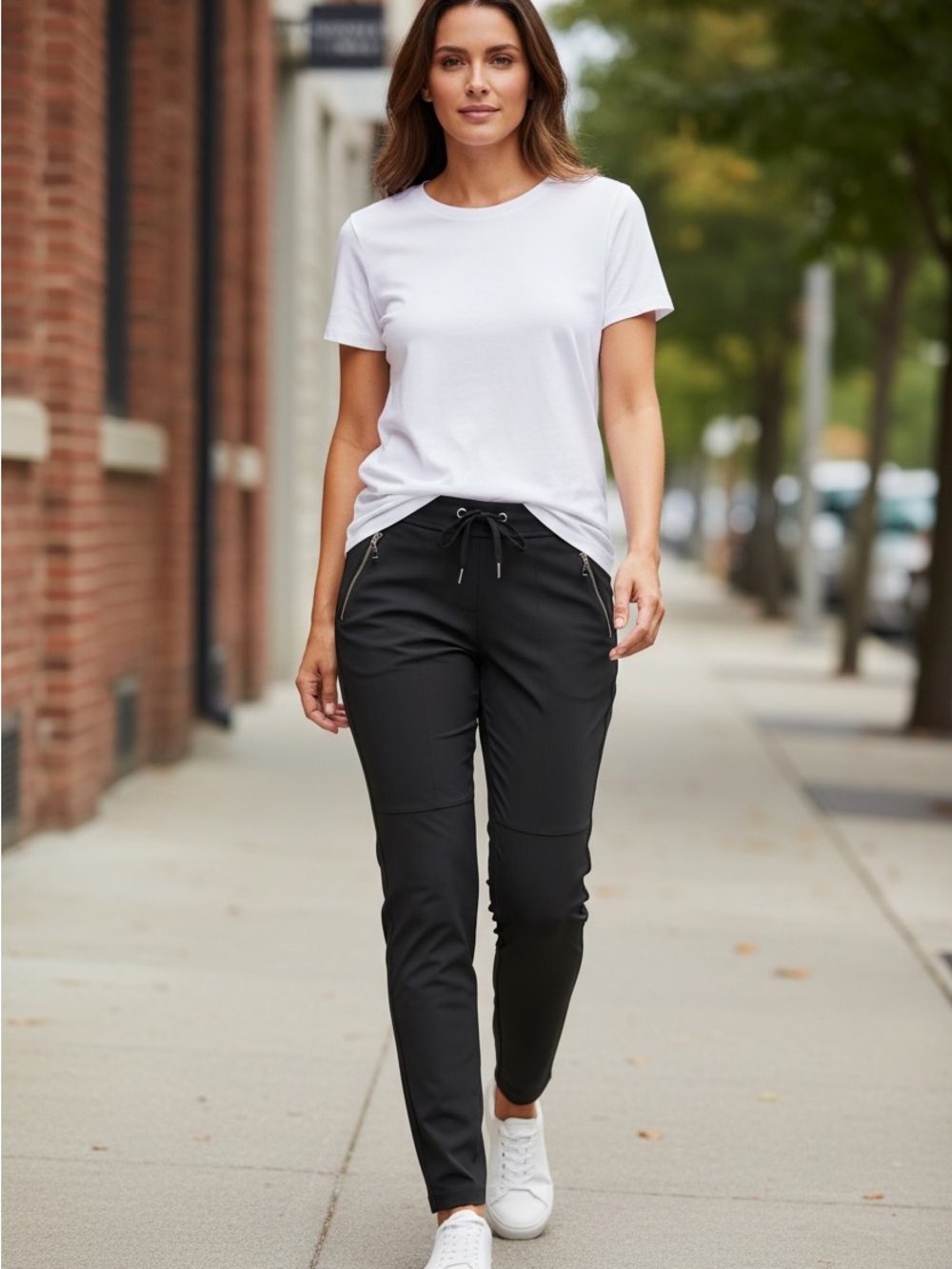 RAFFAELLO ROSSI Candy Dark Olive Green Drawstring Joggers